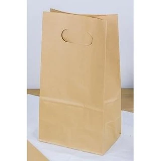 Boxjourney ถุงกระดาษน้ำตาล แบบหูเจาะ(บาง) 14.6x9xสูง27cm. (50 ใบ/แพค)