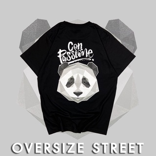 🔥 เสื้อยืดคอตตอนUSA เจ้าแรก! ลาย Panda New  เสื้อคู่ เสื้อแขนสั้น - OverSize ⚡️พร้อมส่ง⚡️ 🔥 bh