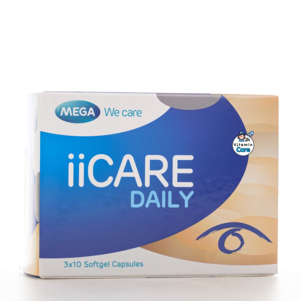 Exp.9/2025 (30 แคปซูล) บำรุงสายตา Mega We Care iiCare Daily ไอไอแคร์ เดลี่ ii care daily