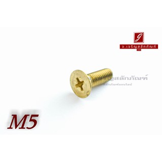 น็อตทองเหลืองหัวเตเปอร์แฉก M5x15