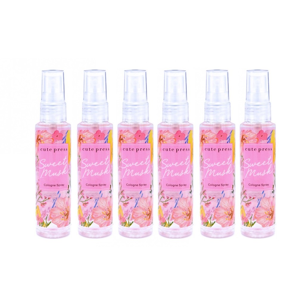 ส่งด่วน/ของแท้/ราคาถูก Cute Press Sweet Musk Cologne Spray คิวเพรส สวีท มัสค์ โคโลญ สเปรย์ ขนาด 60 ml. 6ขวด