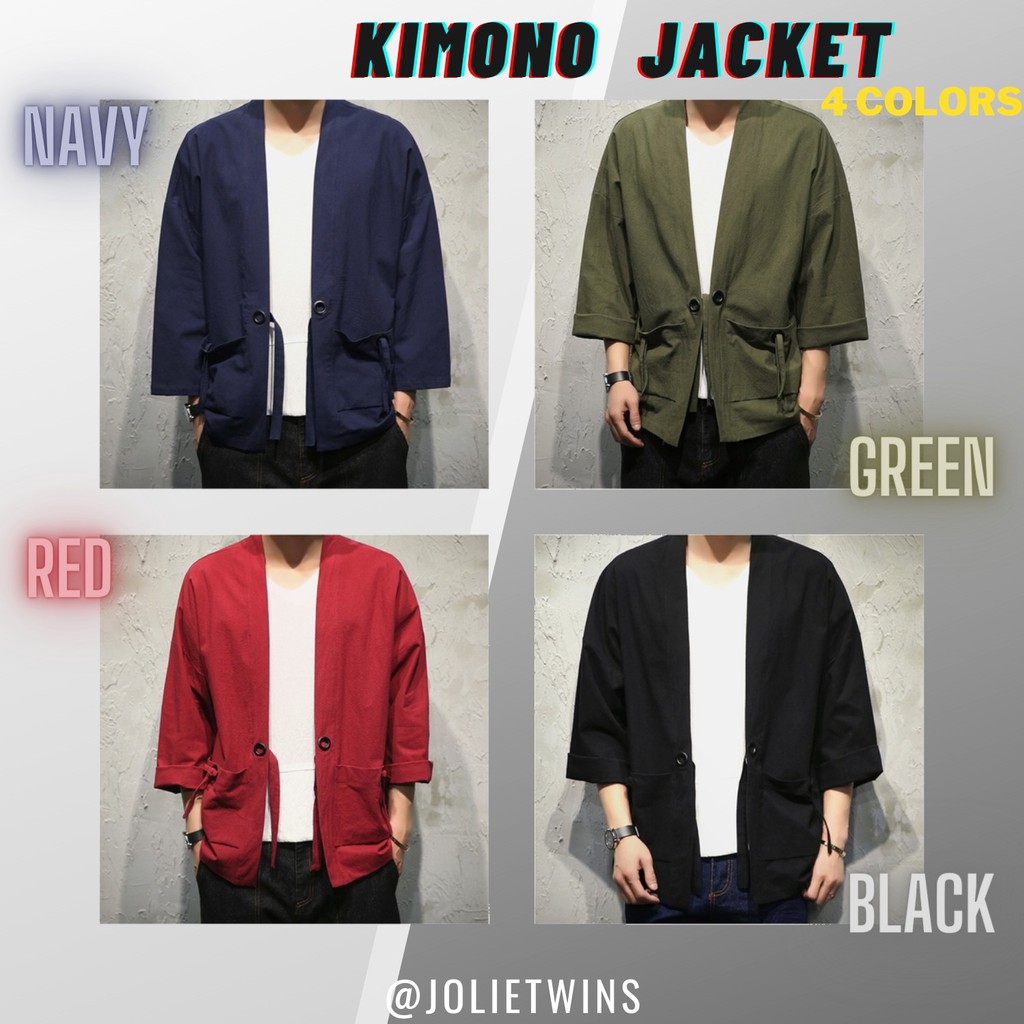 [พร้อมส่ง ] เสื้อคลุมกิโมโนผู้ชาย เสื้อกิโมโนแจ็คเก็ต 67006