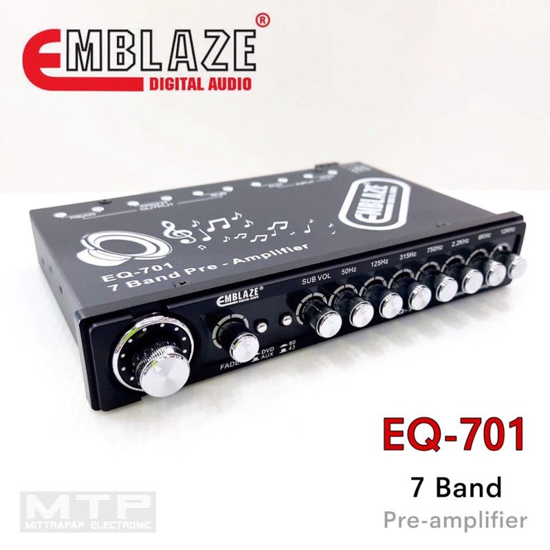 ปรีด์แอมป์รถยนต์ 7แบนด์ ปรีแอมป์ EMBLAZE EQ-701