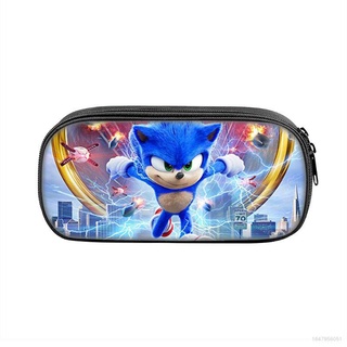 Aie Sonic the Hedgehog กระเป๋าดินสอ พิมพ์ลายการ์ตูนเม่น 3D ความจุขนาดใหญ่ สําหรับเด็กนักเรียน