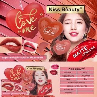 7870-03 ลิปจุ่ม คิส บิวตี้ ลิปรูปหัวใจ Kiss Beauty ลิปจุ่มเนื้อแมท สีสวยติดทนนาน💖