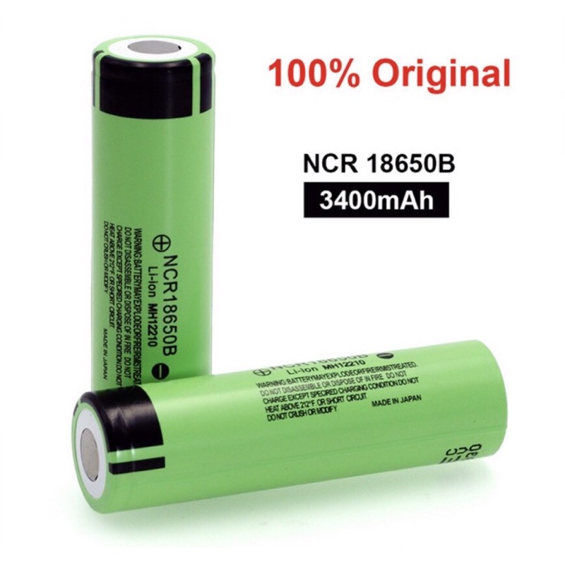 ของแท้ ได้ถ่าน 2 ก้อน panasonic NCR18650B รุ่นหัวตัด