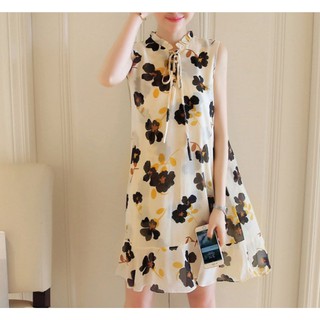 พร้อมส่ง ชุดคลุมท้อง Style &amp; Co Flowery Print Chiffon Sleeveless Maternity Dress