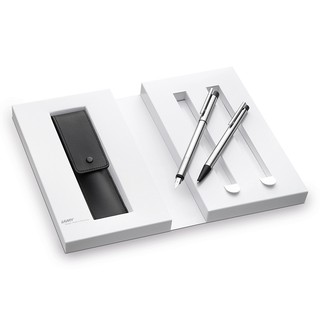 LAMY logo matt steel fountain pen and ballpoint pen gift set