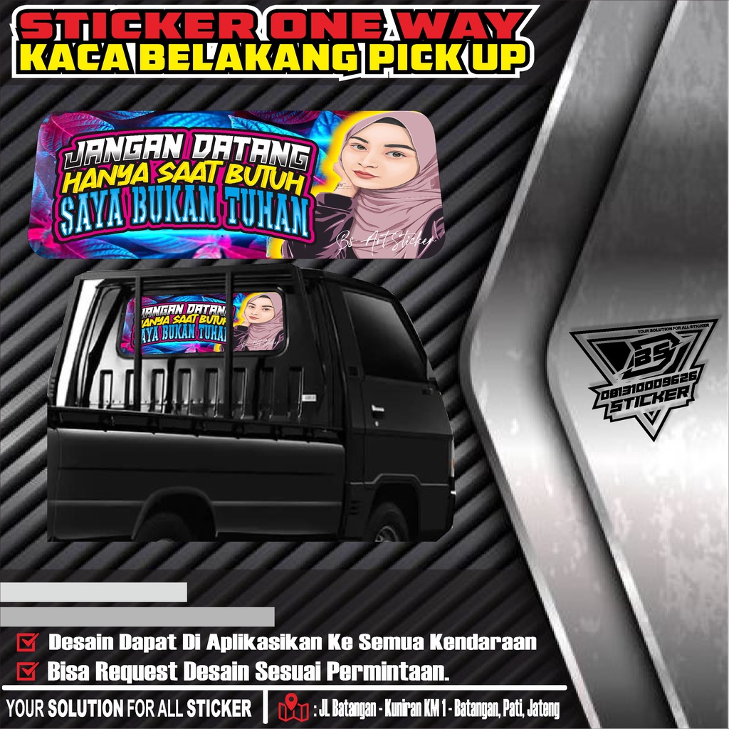 One Way Sticker หน้าต่างด้านหลัง Pick Up L300 Traga พกพา Grandax ฯลฯ ออกแบบฟรี - One Way Pick Up Sti