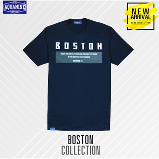 เสื้อยืด AQUANINE-BOSTON NAVY เสื้อยืดสีกรม ลิขสิทธิ์แท้