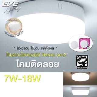 LED โคมไฟติดลอย โคมติดเพดาน โคมดาวน์ไลท์ แอลอีดี โคมไฟติดเพดาน Gen2 7w 12w 18w แสงขาว, แสงเหลือง