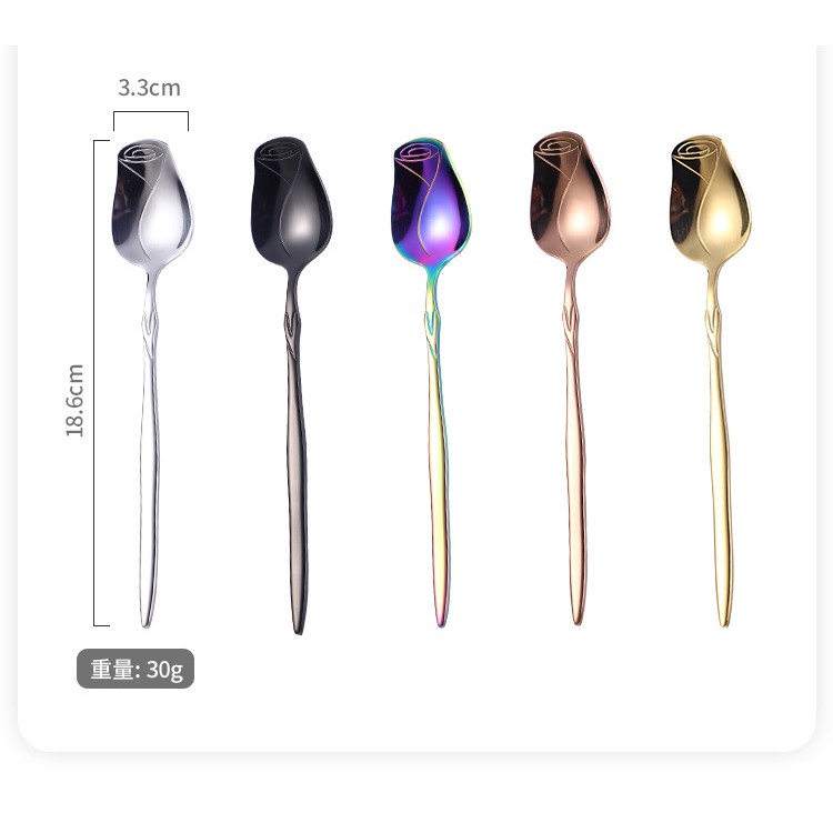 ช้อนส้อมสแตนเลสรูปดอกกุหลาบ - รูปที่ 4