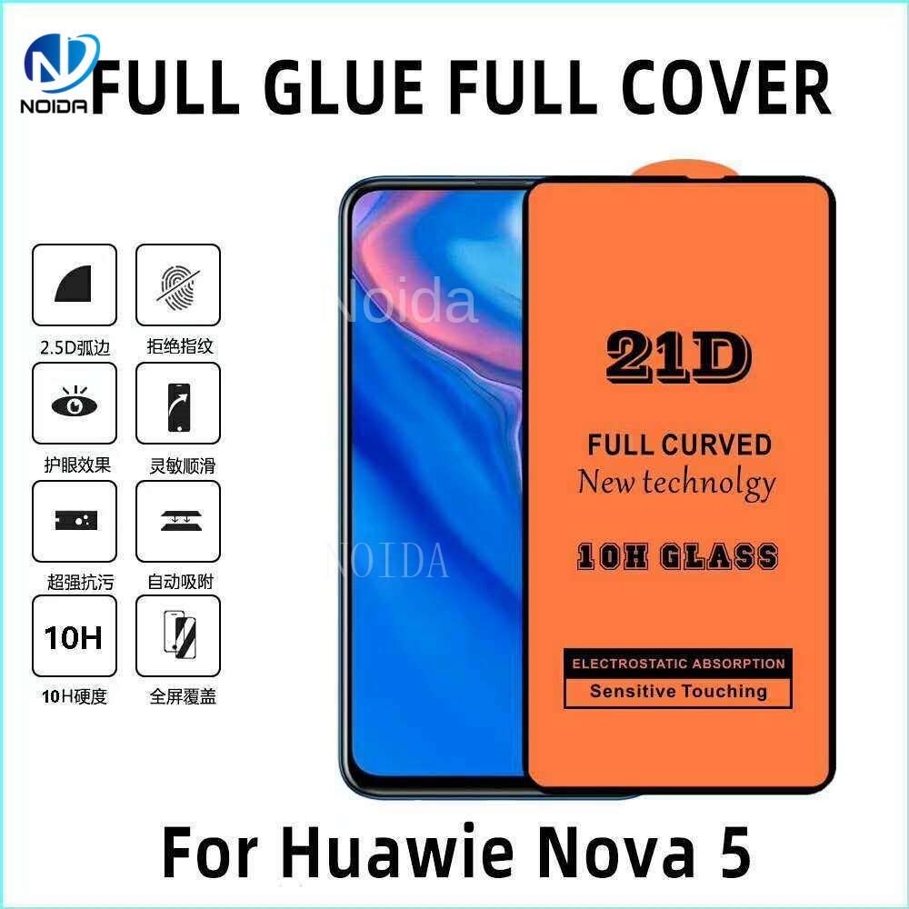 21D 10H สีดำ Huawei NOVA 2I 3 3i 4 4i 5 5i 5Z 5T 6 6SE 7 7i SE Pro Plus 2 เต็มจอ ปกป้อง ฟิล์ม กระจกนิรภัย ป้องกันจอ