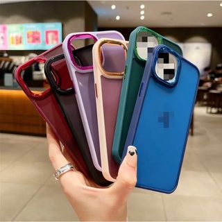 เคส ขอบสีเปิดกล้อง iP6 iP7P iP8 iPSE2020 iP6PLUS iP7PLUS iP8PLUS iP11 iP11PROMAX iP12 iP12PRO iP12PROMAX iP13 iP13PRO