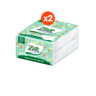 ZILK by Cellox Facial Tissue กระดาษทิชชู่ ป๊อบอัพ ซิลค์ หนาแบบสองชั้น (ห่อละ 50แผ่น) (x2ห่อ)