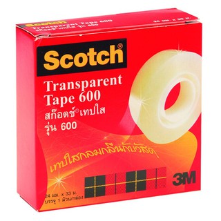 เทปใส แกน 1 นิ้ว 1 นิ้วx36 หลา สก๊อตช์ 600 Clear tape, 1  core, 1  x36 yd, Scotch 600