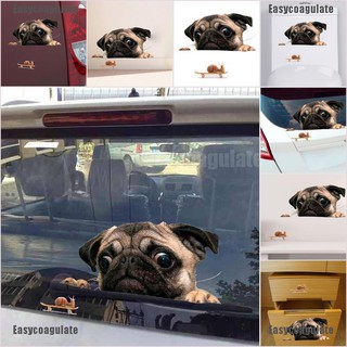 easycoagulate funny 3 d pug dogs watch สติ๊กเกอร์สําหรับติดตกแต่งรถยนต์แล็ปท็อปลูกสุนัข