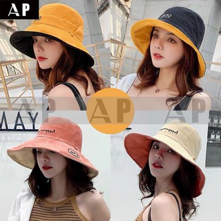 AP หมวกชาวประมง ปะเก๊ต ผู้หญิง หมวกผ้า กันแดด ใส่ได้สองด้าน …