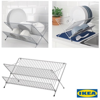 🔥พร้อมส่ง🔥IKEA_KVOT ควูท ที่คว่ำจาน ชั้นวางจาน พับเก็บได้ ประหยัดพื้นที่ใช้สอย ทำจากวัสดุเหล็กกัลวาไนซ์