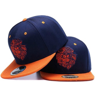 หมวก Snapback ปักลายสิงโตสไตล์ฮิปฮอปสําหรับผู้หญิงและผู้ชาย