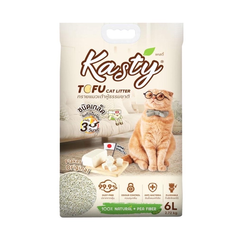 Kasty 6 L Flakes original. ทรายเต้าหู้เกล็ด 6 L