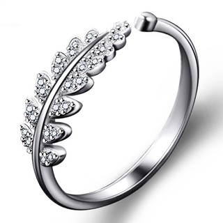 ราคา แหวนเพชร พรอย ทอง เครื่องประดับ ปรับขนาดได้ รุ่น Olive Leaf Ring