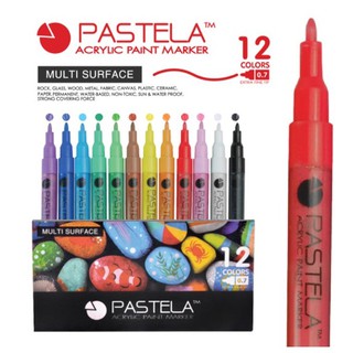 ชุดปากกาสี อะคริลิค 12 สี 0.7mm ปากกาใช้ได้ทุกพื้นผิว กันน้ำ acrylic paint marker (จำนวน 1 ชุด)