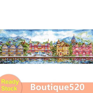 Bou 14CT Counted Full Stitch Handcraft Victoria Dock Artwork ภาพจิตรกรรมสําหรับติดตกแต่งผนังบ้าน