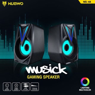 Nubwo ลำโพงเกมมิ่ง MUSICK NS48 Mini Stereo Speaker LED USB and Jack 3.5