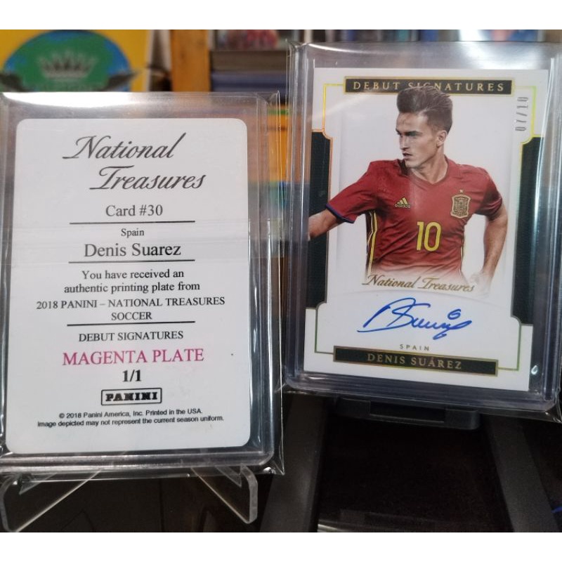 Plate1/1 Number/10 2017-18 National Treasures Denis Suarez RC Autograph SPAIN SP DS-DSU /10 printing