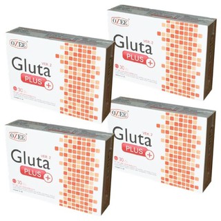 Ozee Gluta Plus Ver.2 สูตรใหม่ ขาวไวกว่าเดิม 2 เท่า 4 กล่อง (30 เม็ด/กล่อง)