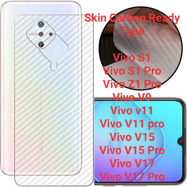 HP Vivo S1 S1 Pro Z1 Pro V9 V11 V11 Pro V15 V15 Pro V17 V17 Pro ผิวคาร์บอนด้านหลังสําหรับโทรศัพท์มือ