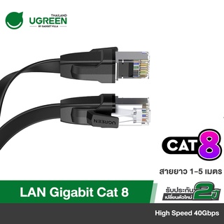 UGREEN รุ่น NW134 สาย LAN Cat 8 Ethernet Cable High Speed 40Gbps 2000Mhz Cat8 RJ45 Network Cord Flat