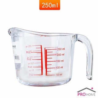 ทำจากแก้วอย่างหนา ขนาด บีกเกอร์เหยือกตวง  250 ml อุปกรณ์เครื่องครัว Graduated measuring cup