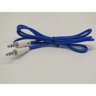 สายเคเบิ้ล AUX /หัว 3.5mm 1เมตร /สายเชือกถักหัวขาว คละสี รองรับกับลำโพง