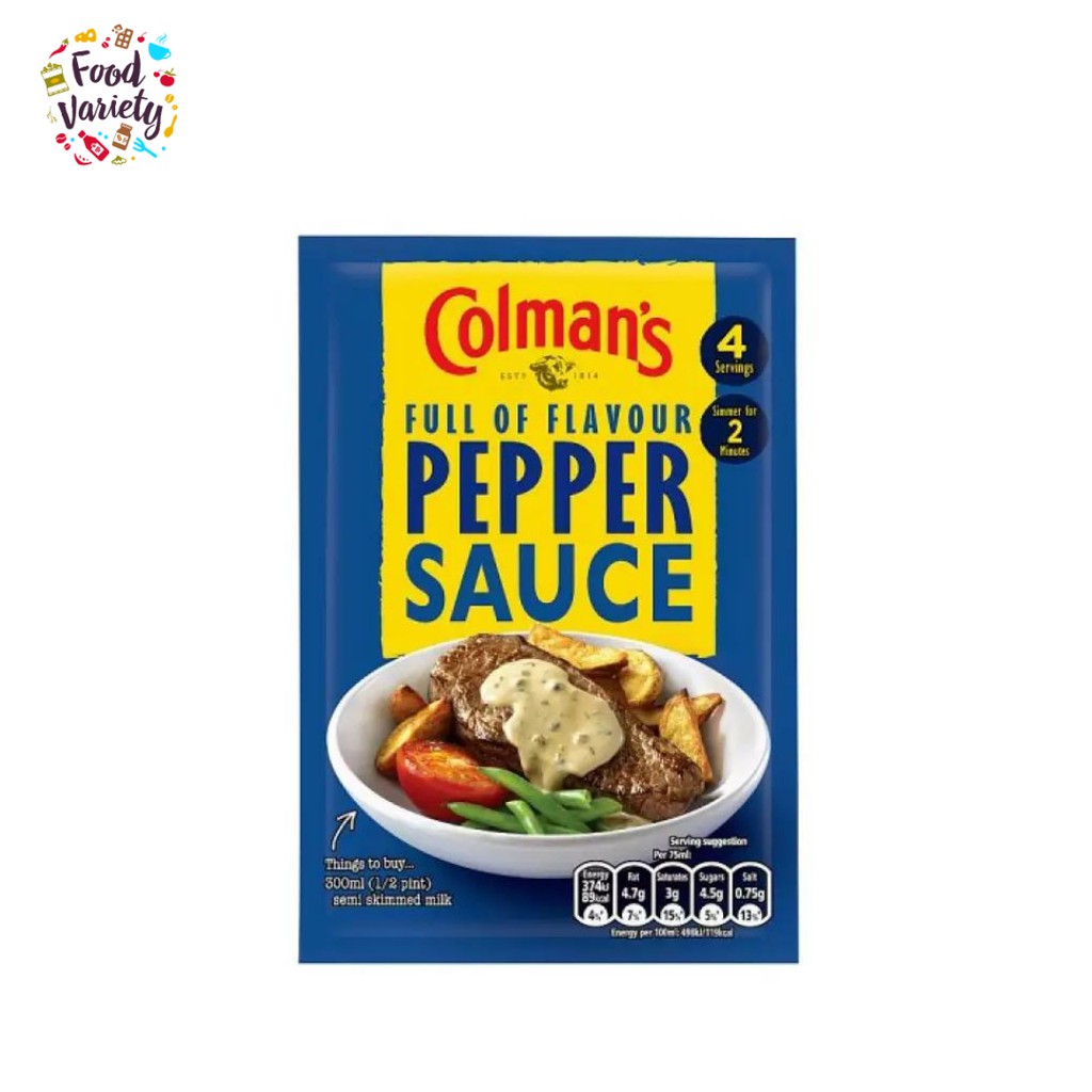 Colman's Pepper Sauce Powder Mix 22gโคลแมน ผงซอสพริกไทย 22 กรัม