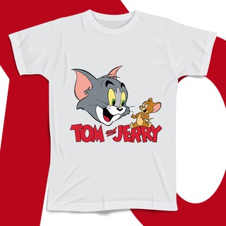 TOM &amp; JERRY เสื้อยืดการ์ตูนทอมแอ่นเจอรี่ เสื้อยืด ชุดลำลอง