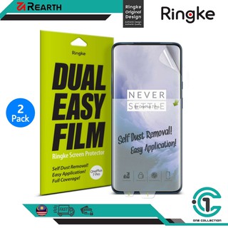 Ringke ฟิล์มกันรอยหน้าจอ แบบคู่ ใช้ง่าย สําหรับ OnePlus 7 Pro / 7T Pro