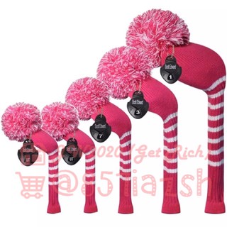 คลุมหัวไม้กอล์ฟ  POM POM WOOD KNIT HEAD COVER #1 #3 #5 #UT 5ชิ้น