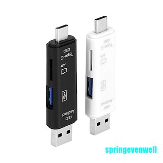 [springevenwell] 5 in 1 เครื่องอ่านการ์ดหน่วยความจํา USB 3.0 Type C USB Micro USB SD TF OTG