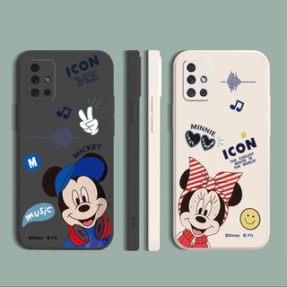 เคสโทรศัพท์มือถือแบบนิ่ม ขอบสี่เหลี่ยม ลาย Micey Minnie น่ารัก สําหรับ Samsung Galaxy A12 A31 A32 4G A52 A72 5G A11 A51 A20S M42