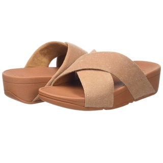 Fitflop Women’s Lulu Shimmer Denim Slide, สี Beige