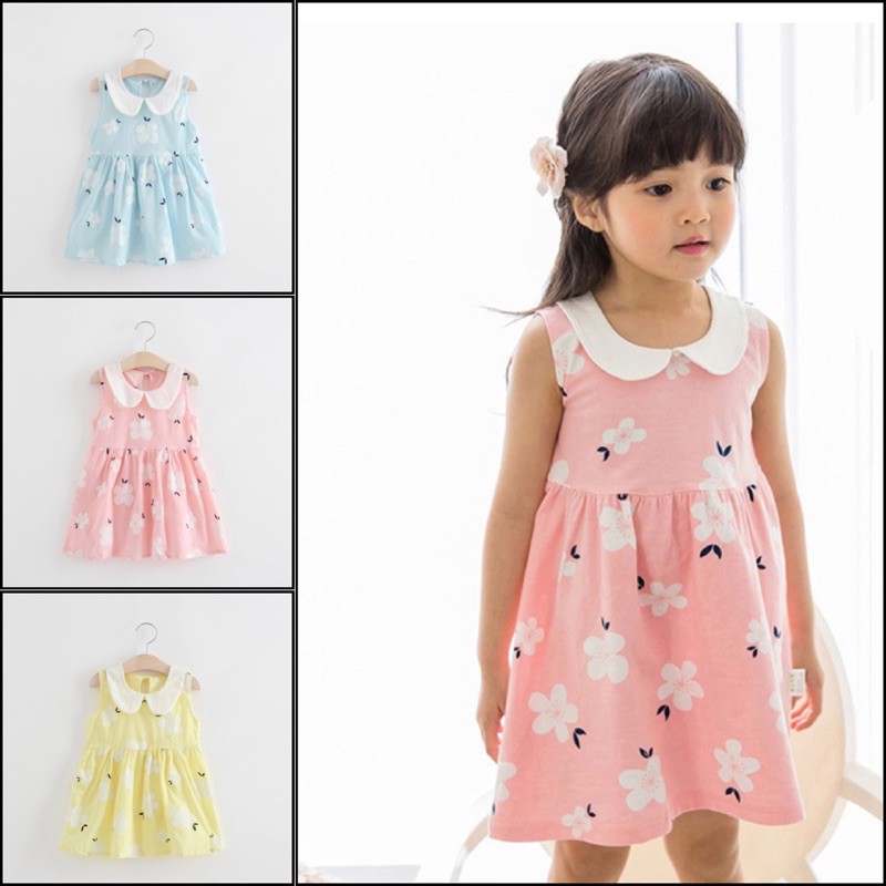 พร้อมส่ง เดรสลายดอกเด็กผู้หญิง Size 90-130
