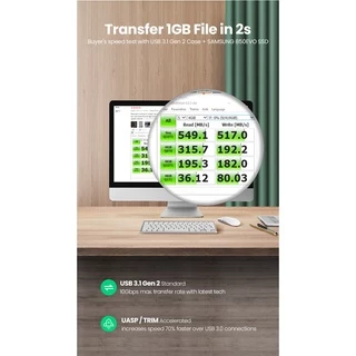UGREEN รุ่น 30848 กล่องใส่ฮาร์ดดิสExternal Hard Drive Enclosure Adapter USB3.0 to SATA Hard Disk Case