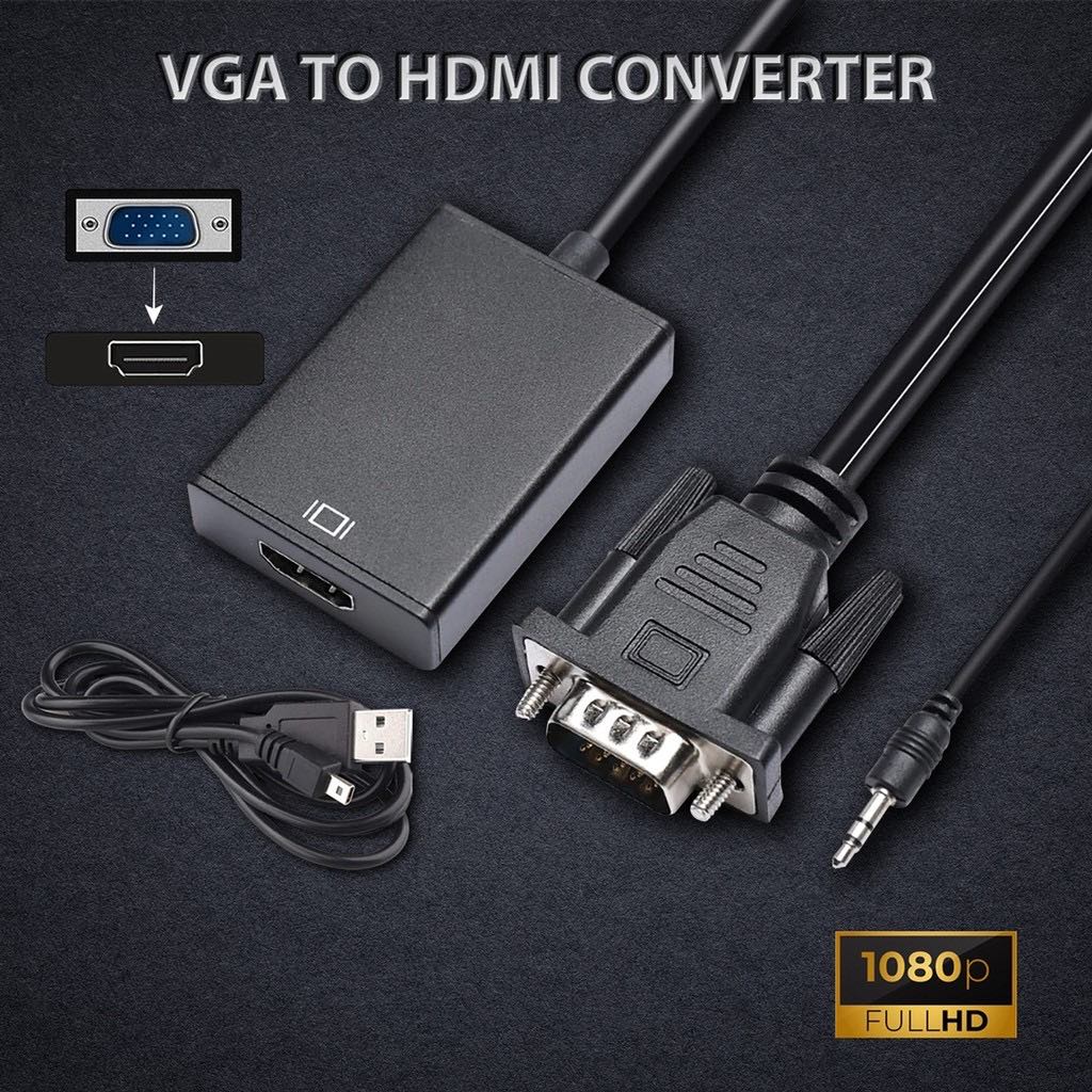 ตัวแปลงสัญญาณVGA TO HDMI 20cm with audio full hd มีเสียงด้วย black * - รูปที่ 3