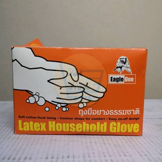 ถุงมือยางสีส้ม ตราEagle one,Master glove #M,#L 1คู่