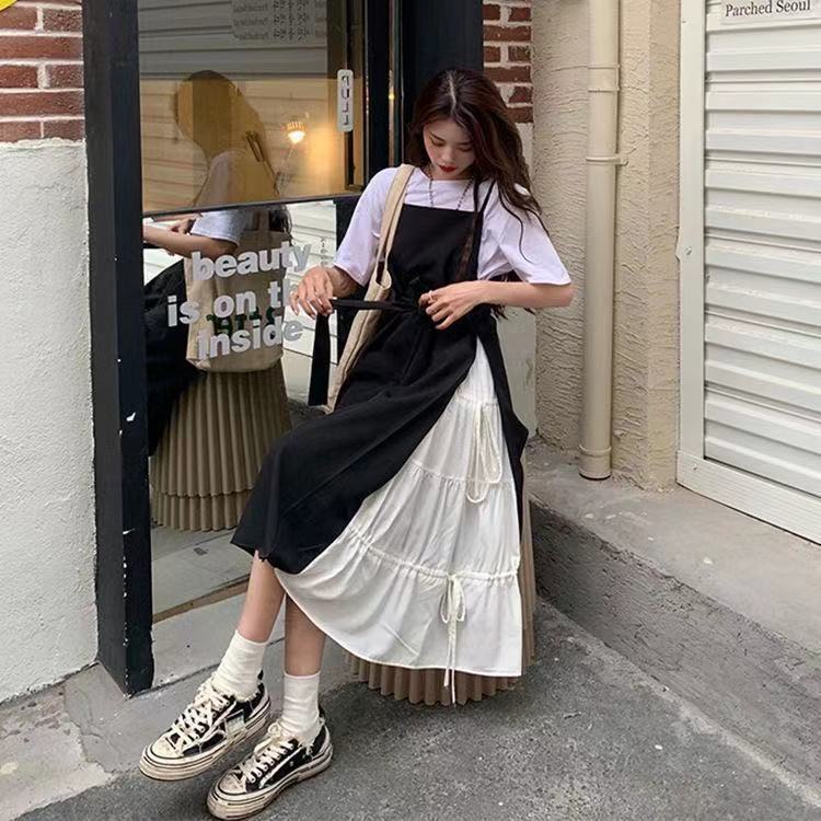 พร้อมส่ง S-2XL ใหม่ ชุดคลุมท้องแฟชั่น เดรสพลัสไซส์ หลวม แขนสั้น ชุดมิดี้ เสื้อผ้าสาวอ้วน