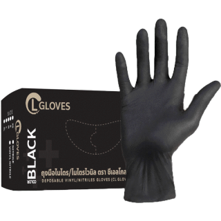 ลด20% โค้ด A3VUDQW | (ไนไตรสีดำ) ถุงมือยางไนไตรสีดำ 100 ชิ้น/กล่อง ไซส์ S,M,L ชนิดไม่มีแป้ง Black Nitrile Gloves