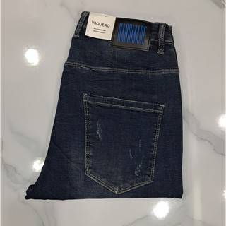 กางเกงยีนส์ผู้ชาย กางเกงผู้ชาย ยี่ห้อDENIM FASHION JEANS รหัส MT8021 สียีนส์เข้ม กางเกงยีนส์ยืด,ขาเดฟ,ซิป