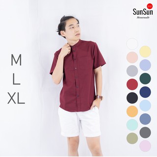 เสื้อเชิ้ตคอจีนแขนสั้น M, L, XL by SunSun Homemade